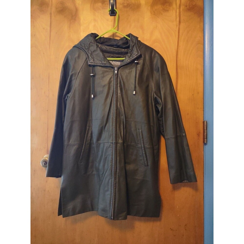 Wilsons Leather Jacket Womens Size Medium Black Thinsulate Removable Liner